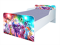 Pat Micii Ponei, 180x80 cm, cu protectie si saltea inclusa