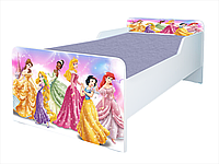Pat Printese Disney, 180x80 cm, cu protectie si saltea inclusa