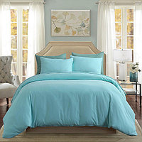 Lenjerie de pat matrimonial Premium Ranforce uni bleu