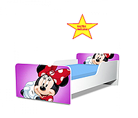 Pat junior Minnie Purple, cu saltea, 180x80 cm