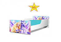 Pat junior Barbie, cu saltea, 180x80 cm