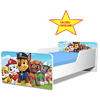 Pat junior Paw Patrol, cu saltea, 180x80 cm