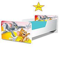 Pat junior Tom si Jerry, cu saltea, 180x80 cm