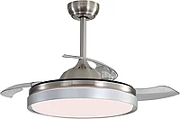 Ventilator de tavan cu lumina LED reglabila in 3 culori si telecomanda, motor silentios reversibil DC cu 6