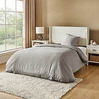 Lenjerie de pat cu uscare rapida 135x200 Gri 4 piese-2 huse pilote+ 2 huse perini 80x80 cm