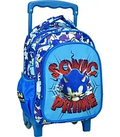 Ghiozdan troller, Sonic Ariciul Prime, 30 x 25 x 15 cm , Curele ajustabile , Albastru