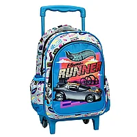 Ghiozdan troller cu Roți Hot Wheels Runner, 30 x 25 x 15 cm ,Albastru Multicolor