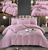 Lenjerie de Pat Roz Pudră Damasc Jojo Home 6 Piese Bumbac Premium 230x250 cm
