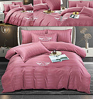 Lenjerie de Pat Roz Damasc Jojo Home 6 Piese Bumbac Premium 230x250 cm