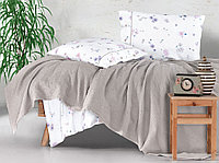 Set Lenjerie si Cuvertura Metali Maro (Bumbac 100%)