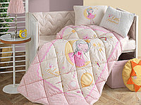 Set Complet Lenjerie Patut Bebe Moon Roz (Bumbac 100%)