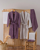 Set Halate si Prosoape de Baie Camilla Mov-Gri (Bumbac 100%)