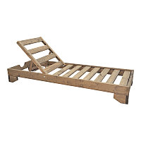 Șezlong din lemn masiv de brad Model Fendy, Nuc, 71.5x200x24 cm