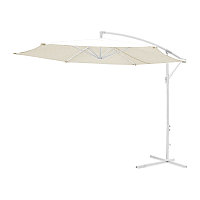 Umbrela de gradina, Model Jiopel, culoare alb si bej, aluminiu si textil, D300 cm