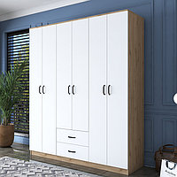Dulap haine Model BA113, Stejar/Alb, 180x51.5x210 cm