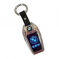 Breloc bricheta antivant logo auto cu led si incarcare USB Albastru