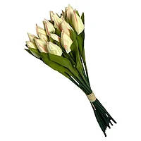 Buchet de lalele artificiale, 36x15 cm, alb