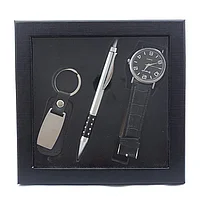 Set format din breloc din plastic, ceas si pix pentru barbati, M1, 17X17 cm