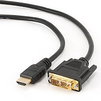 CABLU video GEMBIRD, adaptor HDMI (T) la DVI-D SL (T), 1.8m, conectori auriti, negru,