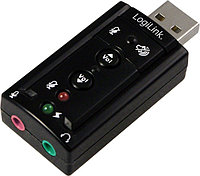 PLACA de SUNET Logilink, extern, 7.1, interfata USB 2.0, conectori 3.5 mm jack,
