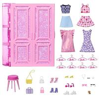Set Mobilier Barbie Dream Closet, Mattel, 25+ Elemente, Roz, Peste 90cm