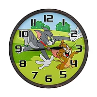 Ceas decorativ din HDF si placaj lemn de perete - Tom si Jerry