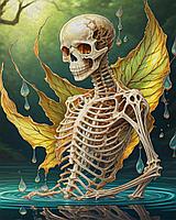 Pictura pe panza numerotata 40x50 cm, vopsea acrilica, pensule, suporti atarnare, Bones