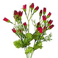 Buchet Flori Artificiale, Model Garoafe, Culoare Roșu și Alb, Înălțime 35cm