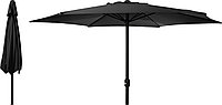 Umbrela de gradina XXL neagra O350 cm cu sistem de deschidere prin manivela