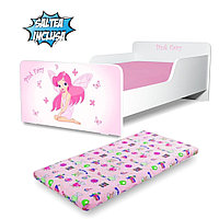Pat Fetite Start Pink Fairy de la 2 la 12 ani, cu saltea cu lana inclusa PC-P-MOK-PFR-80