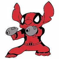 Set 8 bucati, Sticker Deadpool Lilo and Stitch, INOVATIX®. 6 cm