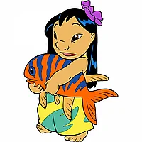 Set 8 bucati, Sticker Lilo and Stitch Lilo Pelekai, INOVATIX®. 6 cm
