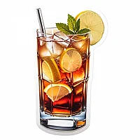 Set 8 bucati, Sticker Cocktail long island ceai cu gheata menta si lamaie, INOVATIX®. 6 cm