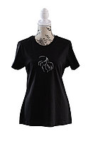 Tricou dama, brodat,marimea M, bumbac.