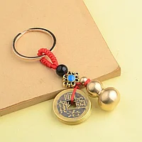 Breloc, Auto, Amuleta norocoasa, Wo Lo, din alama, pandantiv, Feng Shui norocos, monede antice de cinci