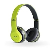 Casti P47 Plus Fara Fir Bluetooth Cu Microfon si Radio Verde Bass Puternic