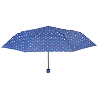 Umbrelă damă MINI manuală Perletti albastru cu buline