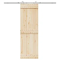 Set piese pentru ușă glisantă, argintiu, 200 cm oțel inoxidabil