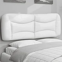 Pernă pentru tăblie pat, alb, 140 cm, piele artificială