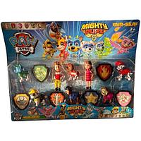 Set Paw Patrol 8 figurine si 6 scuturi, multicolor, 5-8cm