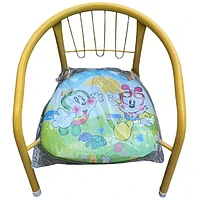 Scaun copil cu pernuta moale cu sunet si desen, galben, 25kg suportabil
