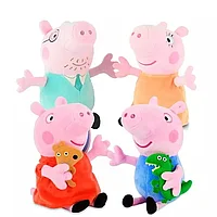 Set 4 plusuri, Familia vesela Peppa Pig 30cm