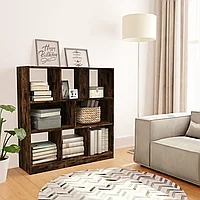 Bibliotecă, stejar fumuriu, 97,5x29,5x100 cm, lemn prelucrat