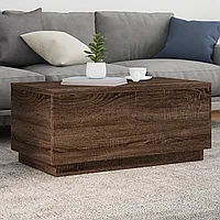 Măsuță de cafea cu lumini LED, stejar maro, 90x50x40 cm