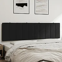 Pernă tăblie de pat, negru, 180 cm, catifea