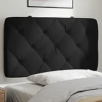 Pernă tăblie de pat, negru, 80 cm, catifea