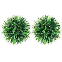 Mingi artificiale din lemn de cimiș cu lumini LED 2 buc Verde