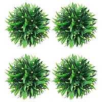Mingi artificiale din lemn de cimiș cu lumini LED 2 buc Verde