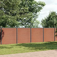 Panouri pentru gard, maro, 699x186 cm, WPC