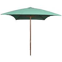 Umbrelă de soare cu stâlp din lemn, verde, 200x300 cm
